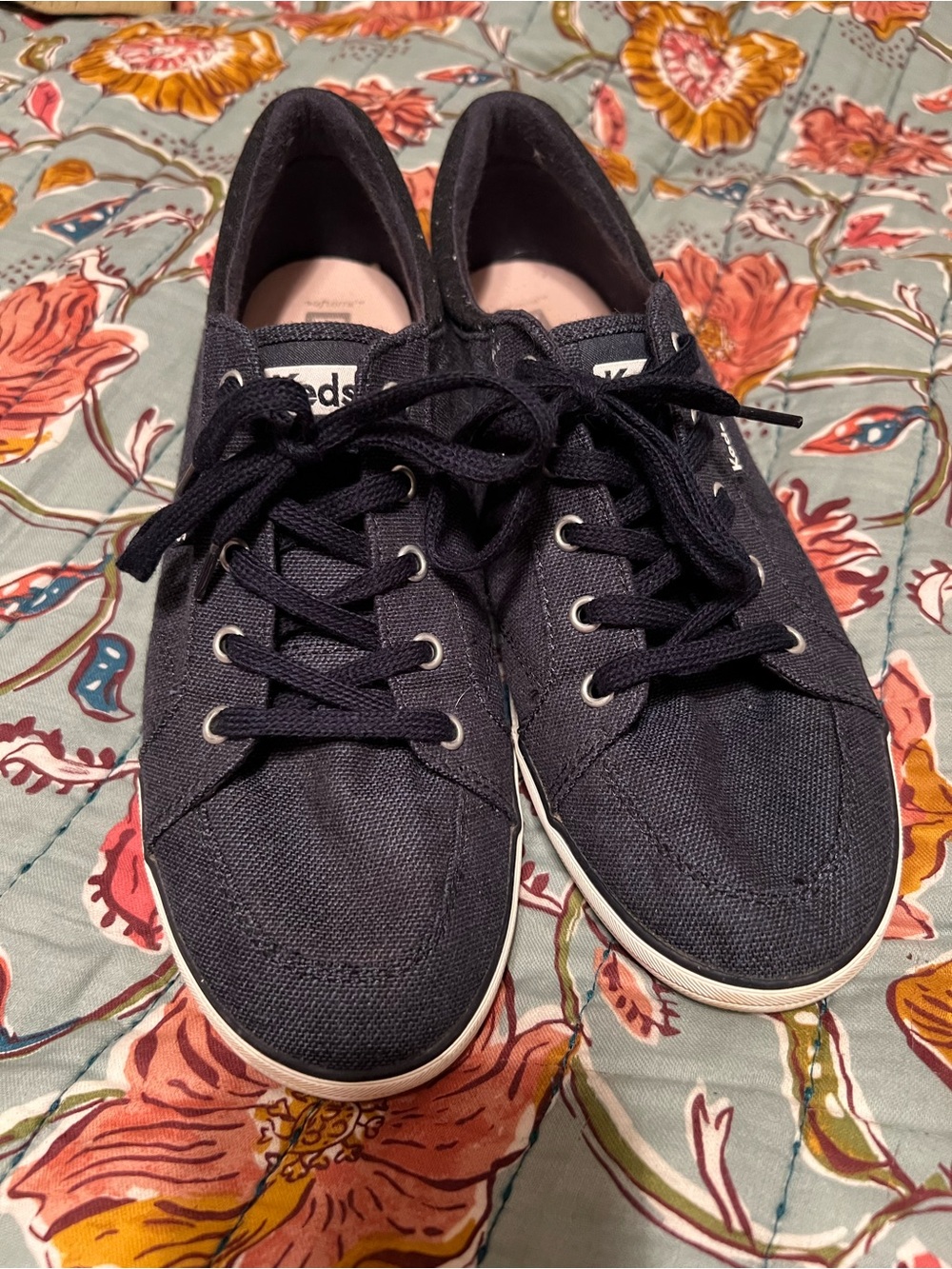 Keds Center III Lace Up Denim Blue Sneakers Women's 8.5 Worn 1 Time